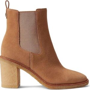 NEW Lauren Ralph Lauren Marianna Waterproof Suede Chelsea Boots Brown - Size 9.5